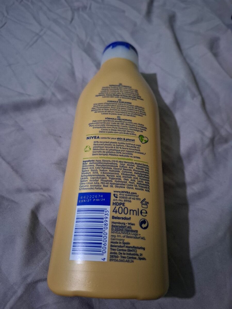 Lotion hydratante au cacao