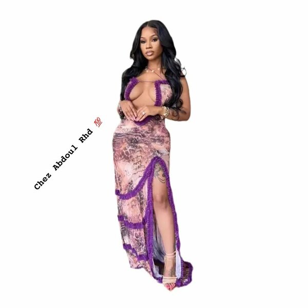 Robe sexy avec fentes pour femmes