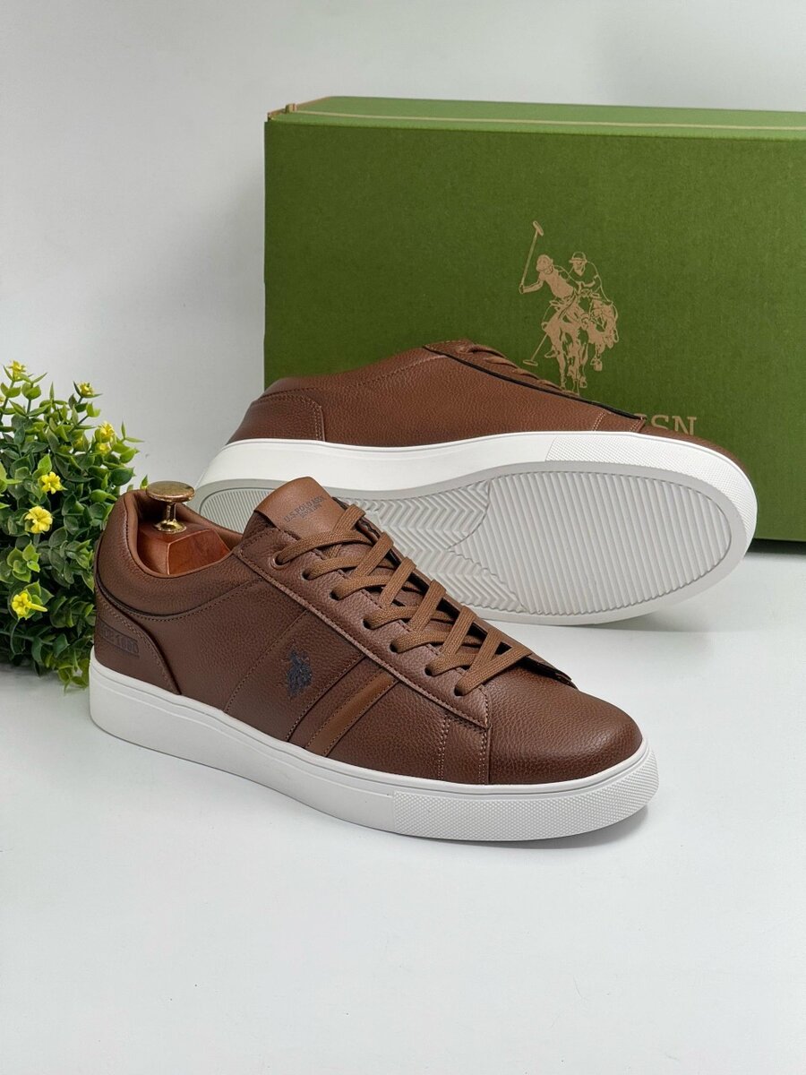 POLO BROWN AND WHITE