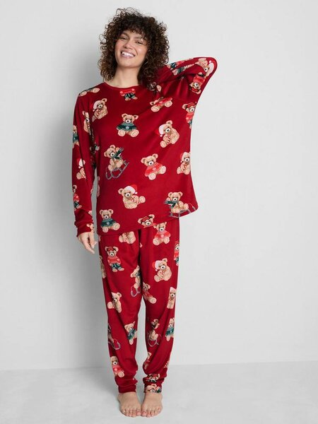 Pyjama rouge ours en peluche