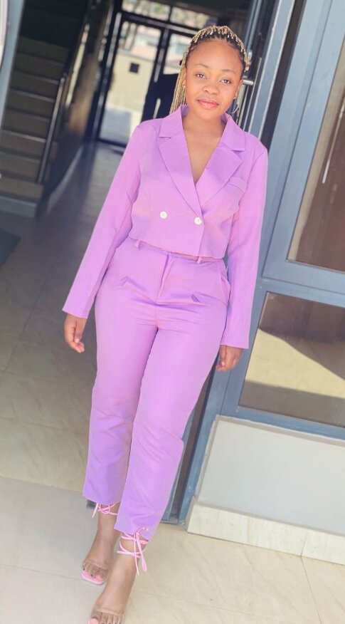 Elegant women's suit purple