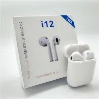 TWS I12 Airpods_ with Super Sound & High Quality Touch Sensors True Stereo Headphones with Built in Mic 10m Transmission Bluetooth Wireless Earbuds , Charging Case Sport Headset for all Bluetooth Smart devices.