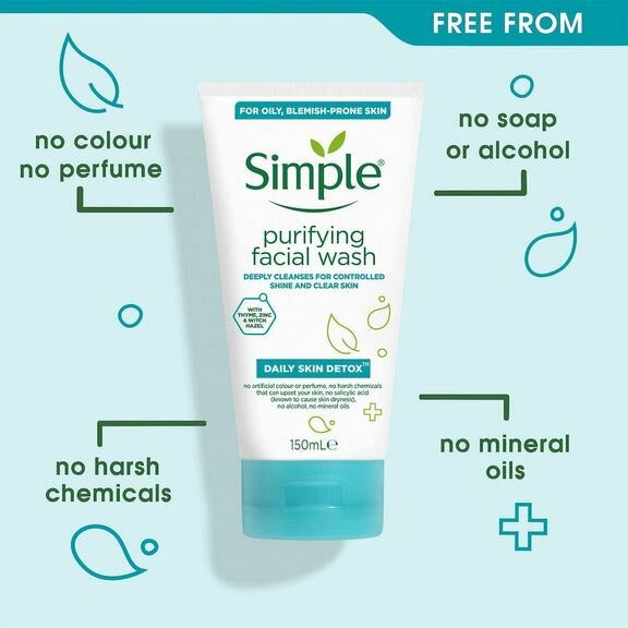 Simple purifying facial wash.