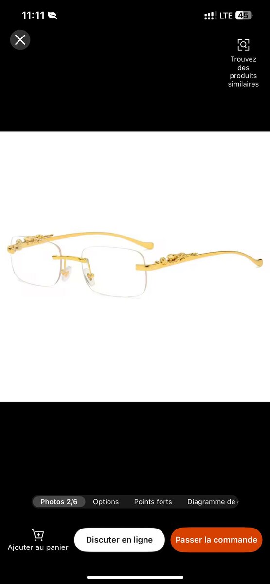 Lunettes élégantes dorées