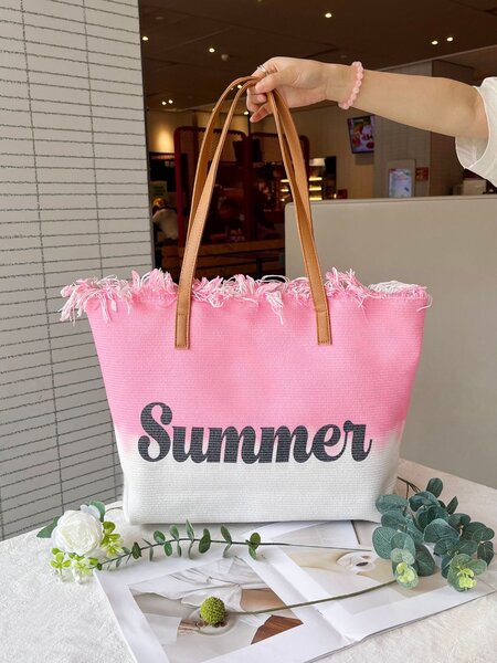 Summer canvas tote bag