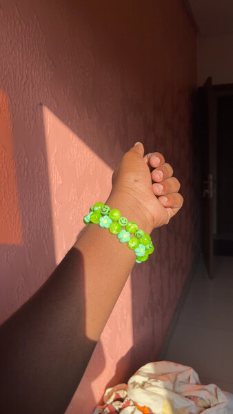 Bracelet perles vertes