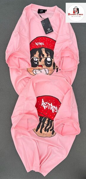 T-shirt rose avec imprimé tendance