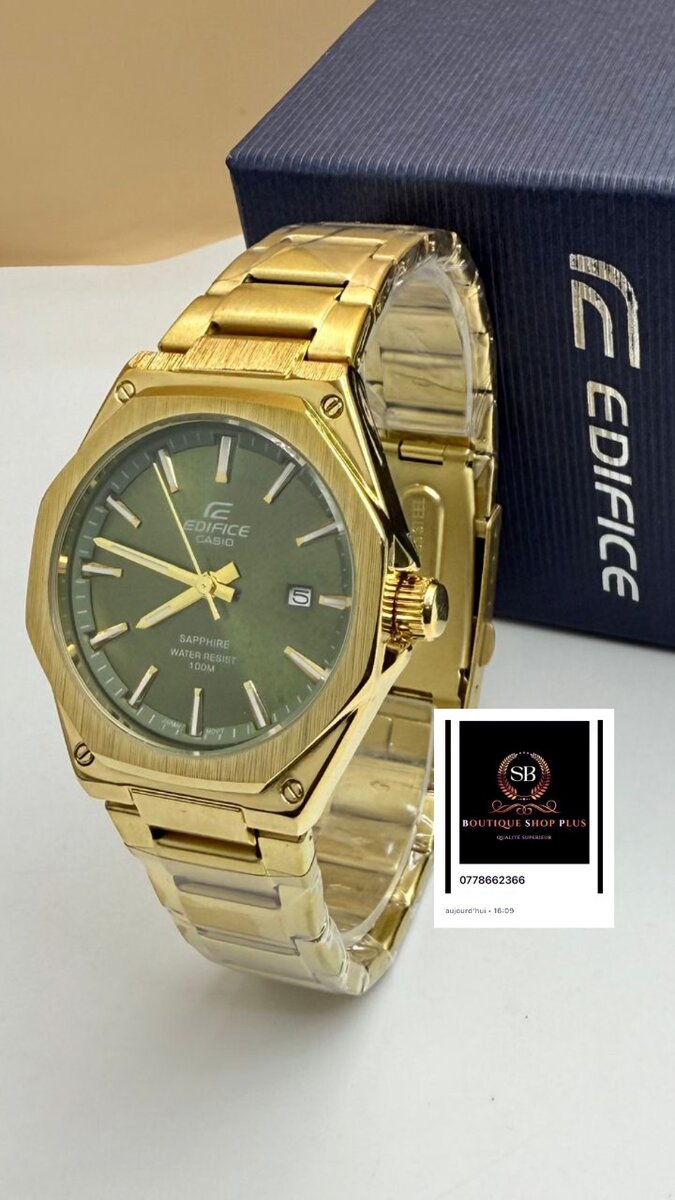 Montre Homme Étanche Dorée