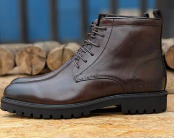 BERLUTI LACE UP LEATHER BOOTS 