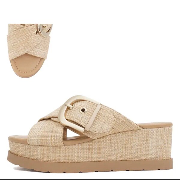 Sandales compensées tressées