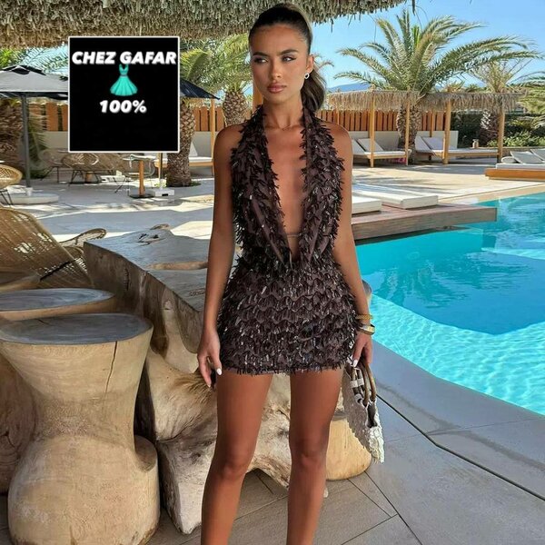 Robe Éblouissante à Franges