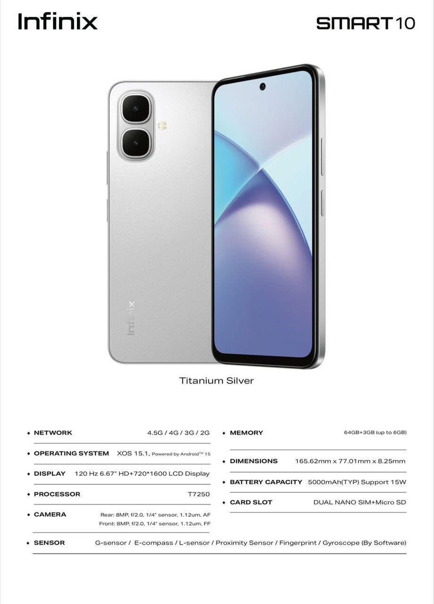 Infinix Smart 10 - Bleu