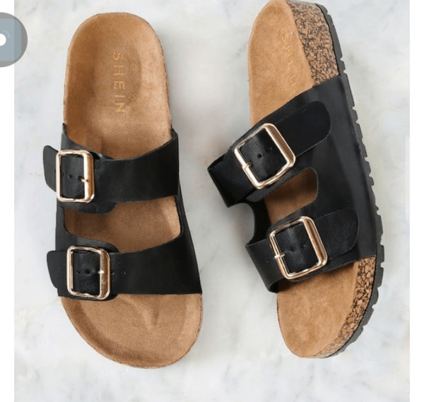 Sandales en liège doublées noires