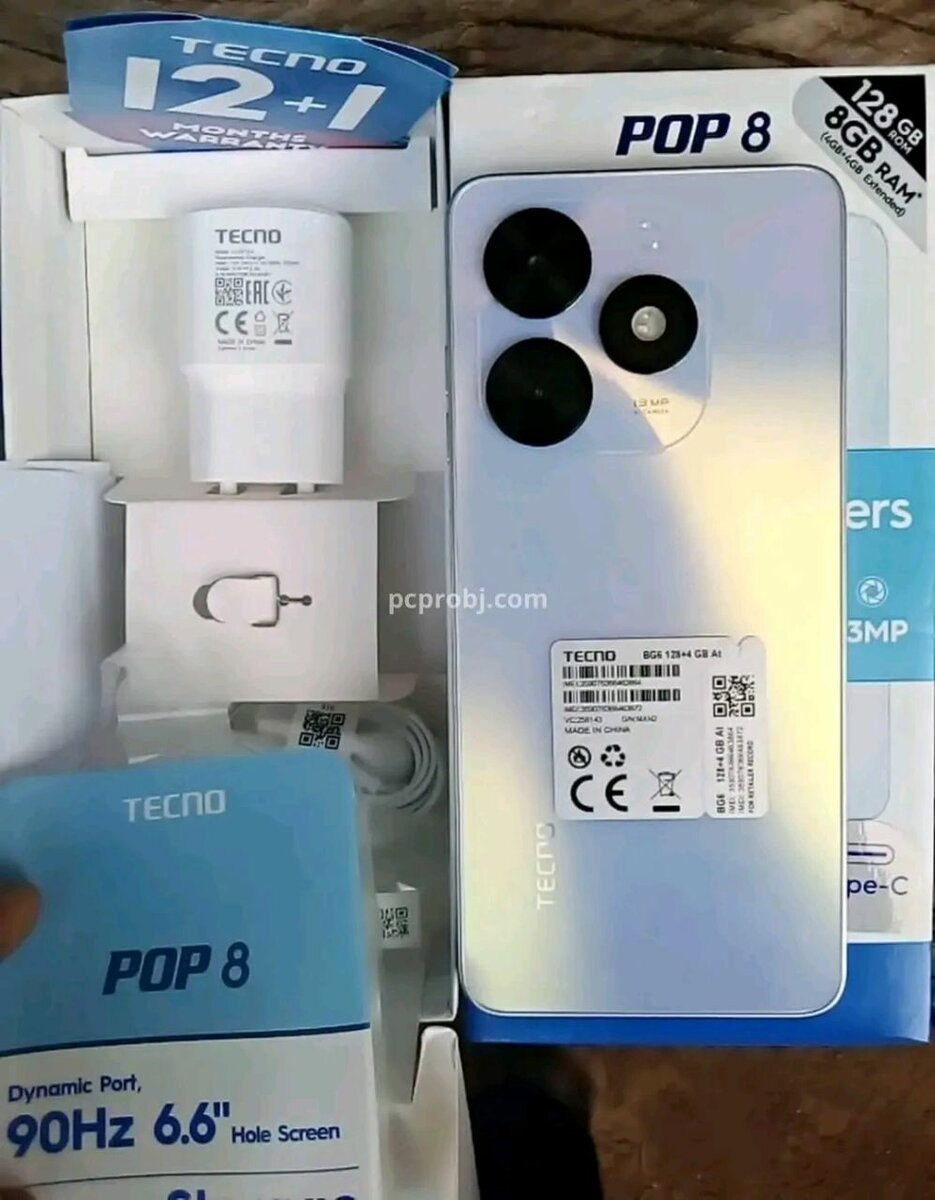 TECNO POP 8 128GB 8GB RAM PREMIÈRE COPIE CONFORME DUBAÏ