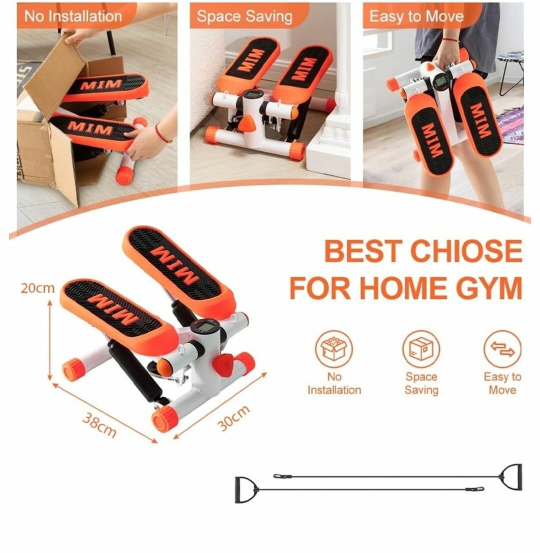 Mini Stepper, Portable Stair Stepper with Resistance Band