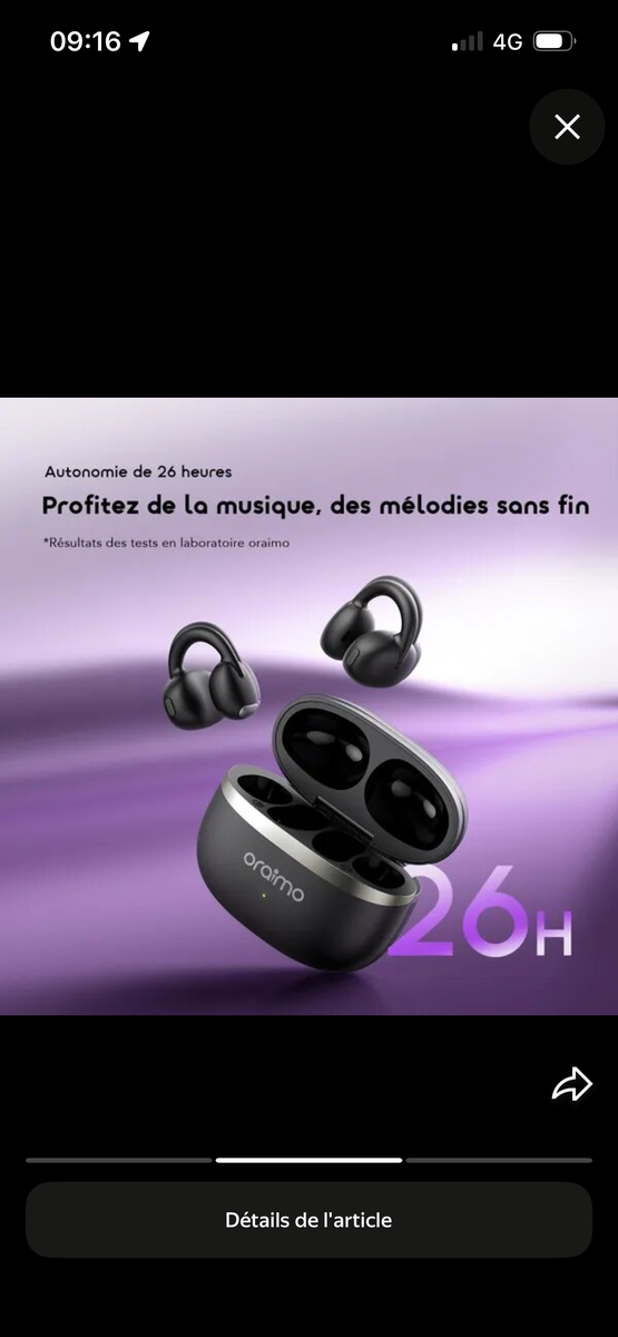 Écouteurs sans fil Oraimo