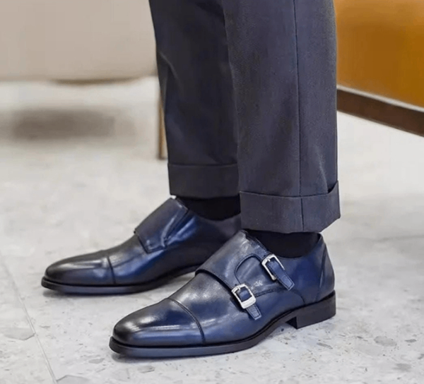 Chaussures Monk Strap Bleu
