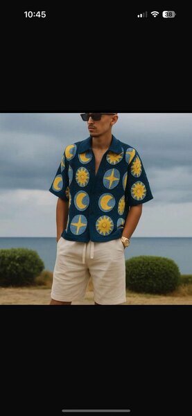 Chemise été motifs solaires