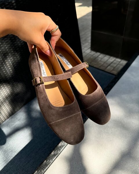 Базовые балетки из замши