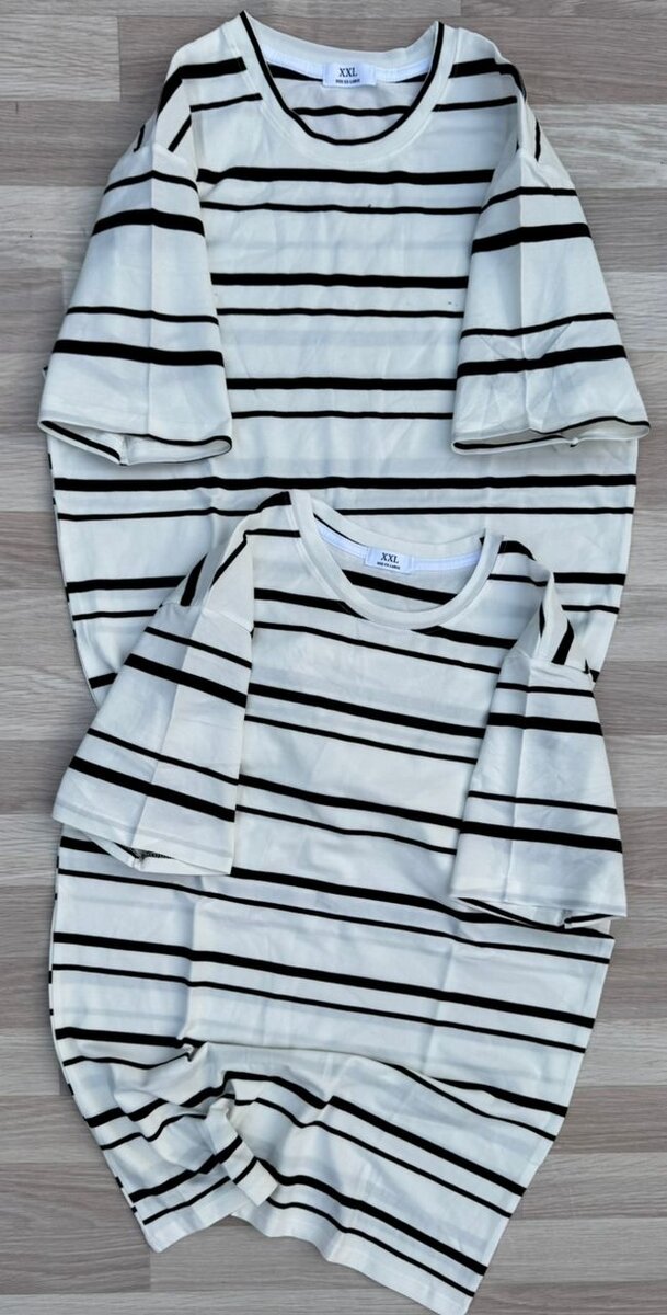 T-shirts rayés assortis