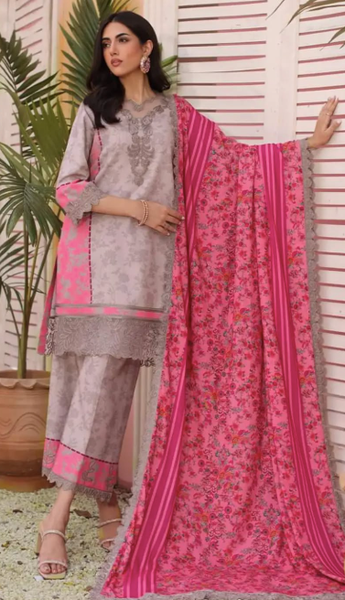 Charizma Sheen - Unstitched Embroidered Linen Shawl Collection 