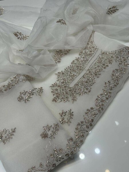 Organza gotta shirt& duppata