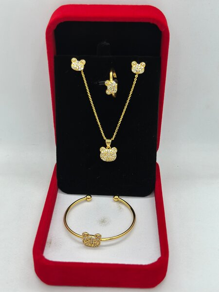 Parure Bijoux Ours Doré