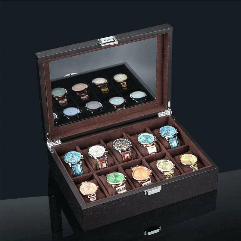 COFFRET DE RANGEMENT POUR MONTRE (12 FENTES)