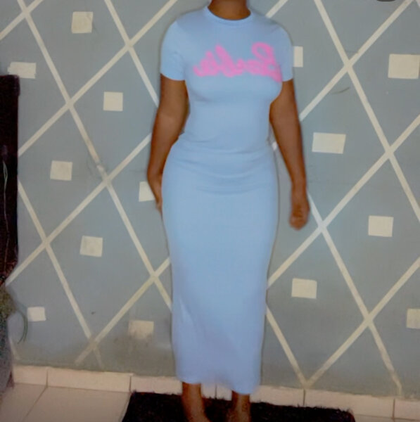 Robe longue bleu élégante