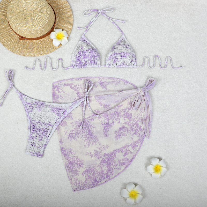 Bikini 3 pièces floral été