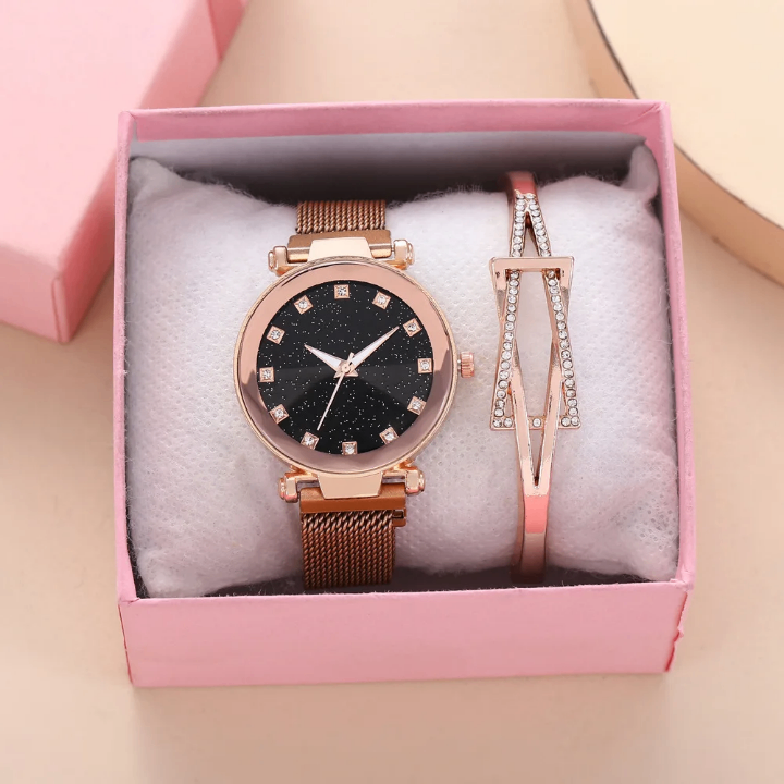 Montre femme dorée élégante