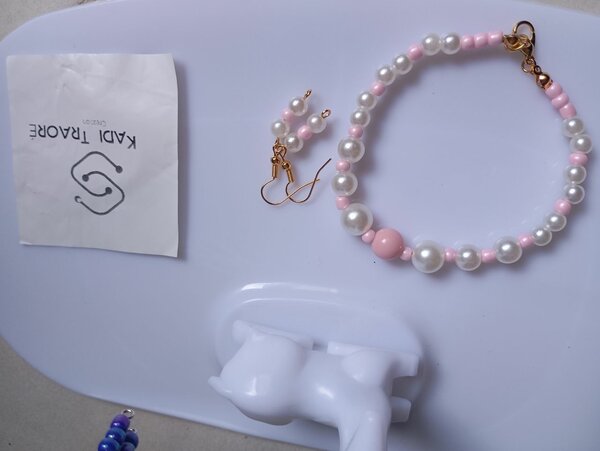 Bracelet en acier perlé+boucle