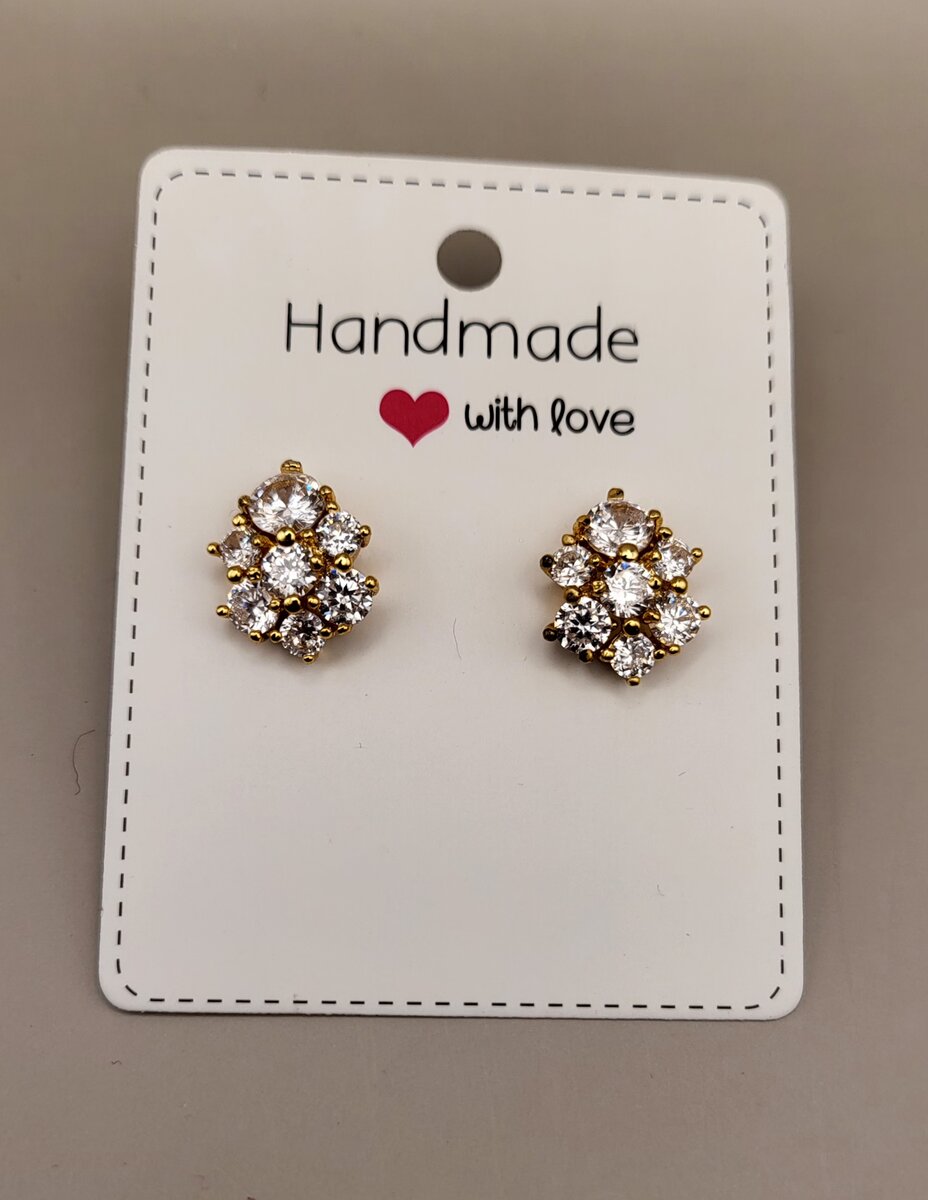 Zircon stud With golden base