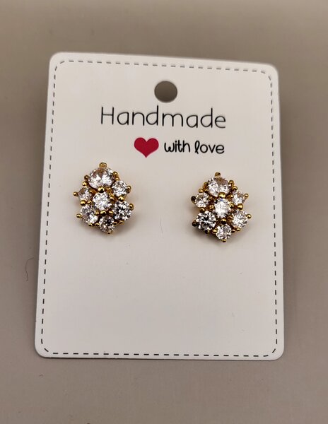 Zircon stud With golden base