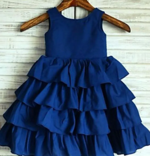 Flower Girl Dresses A-Line Lawn Dark Navy ( Fabric Lawn) ( Size 06 To 13 Yrs)