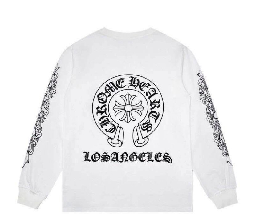Sweat-shirt blanc à manches longues tendance