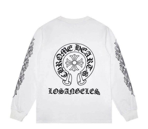 Sweat-shirt blanc à manches longues tendance