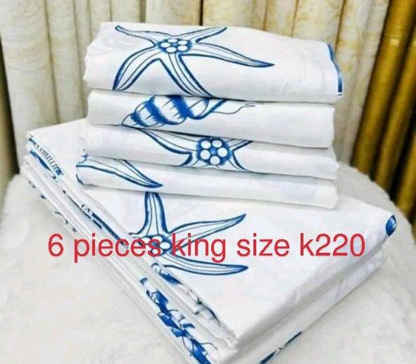 Bed linen set (6 pieces, king size)