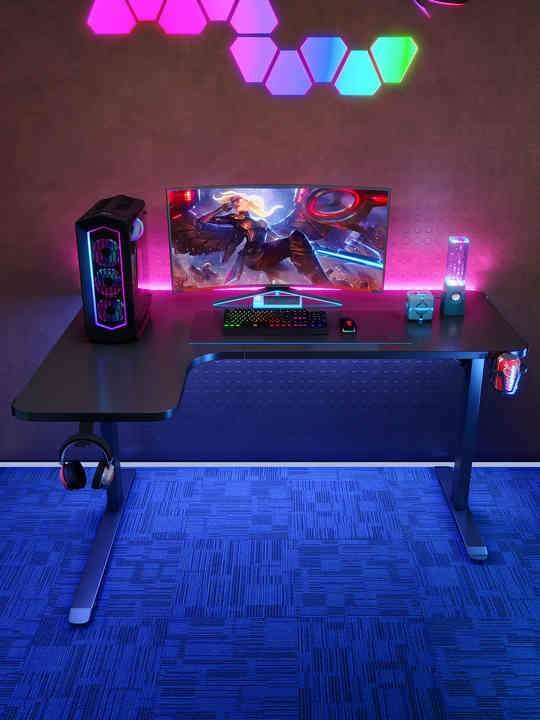 Luxury RGB L shape gamers and office desk