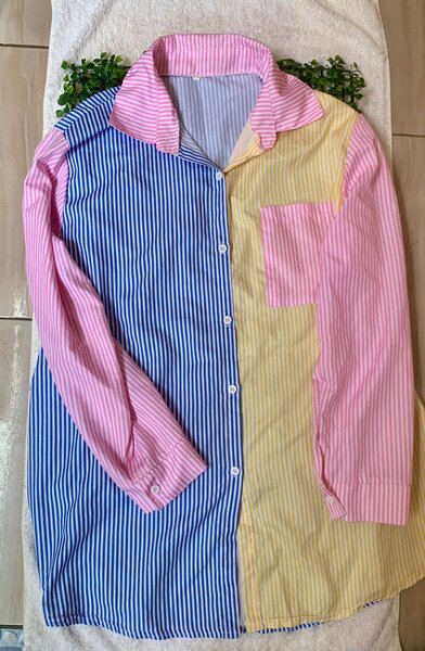 Chemise rayée multicolore