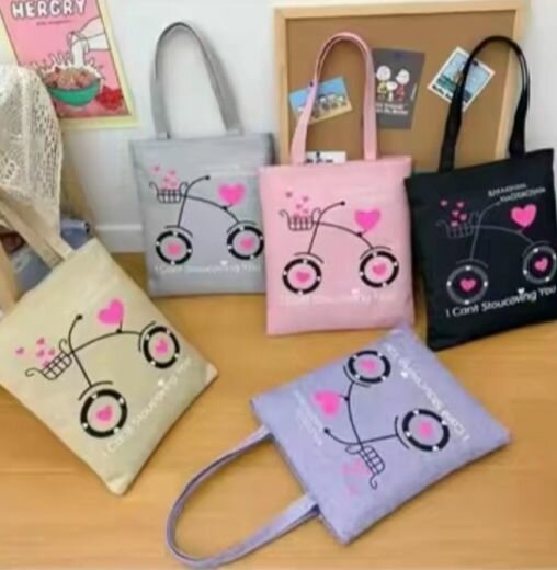 Sacs fourre-tout colorés motif vélo