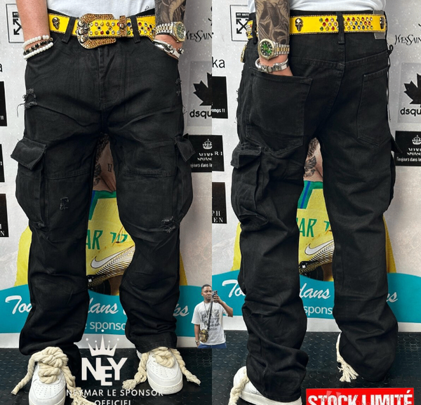 Jeans cargo noir stylés