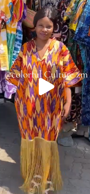 Women's dress with print and fringe