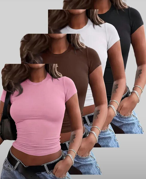 Lot de T-shirts basiques femme