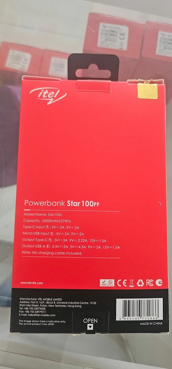 itel power bank model star100pf