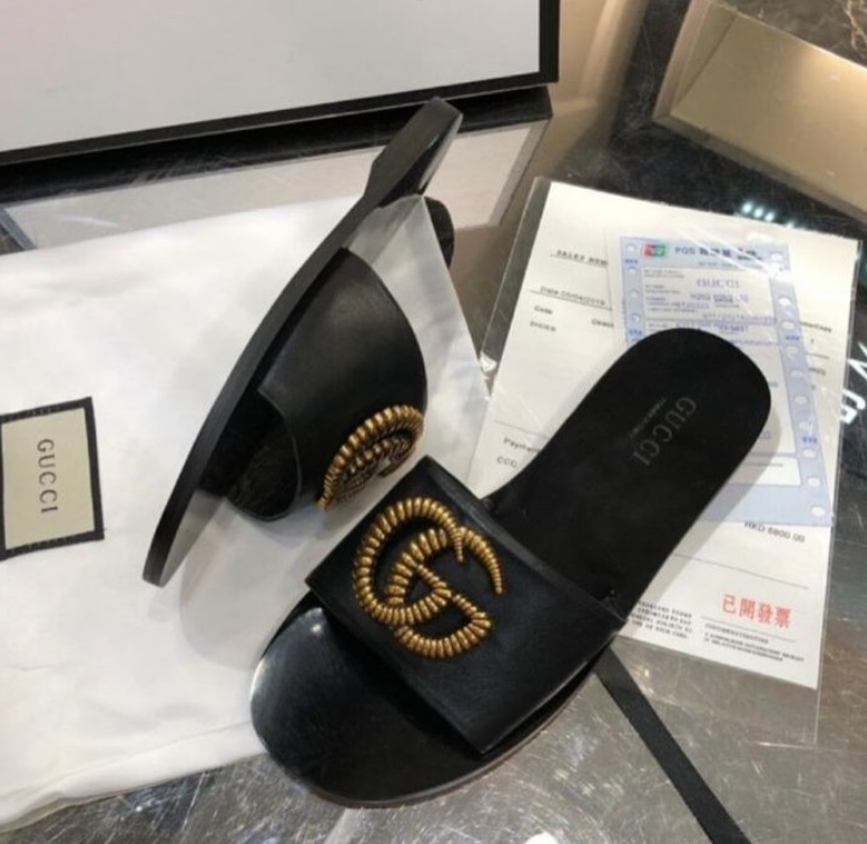 black gucci sandals