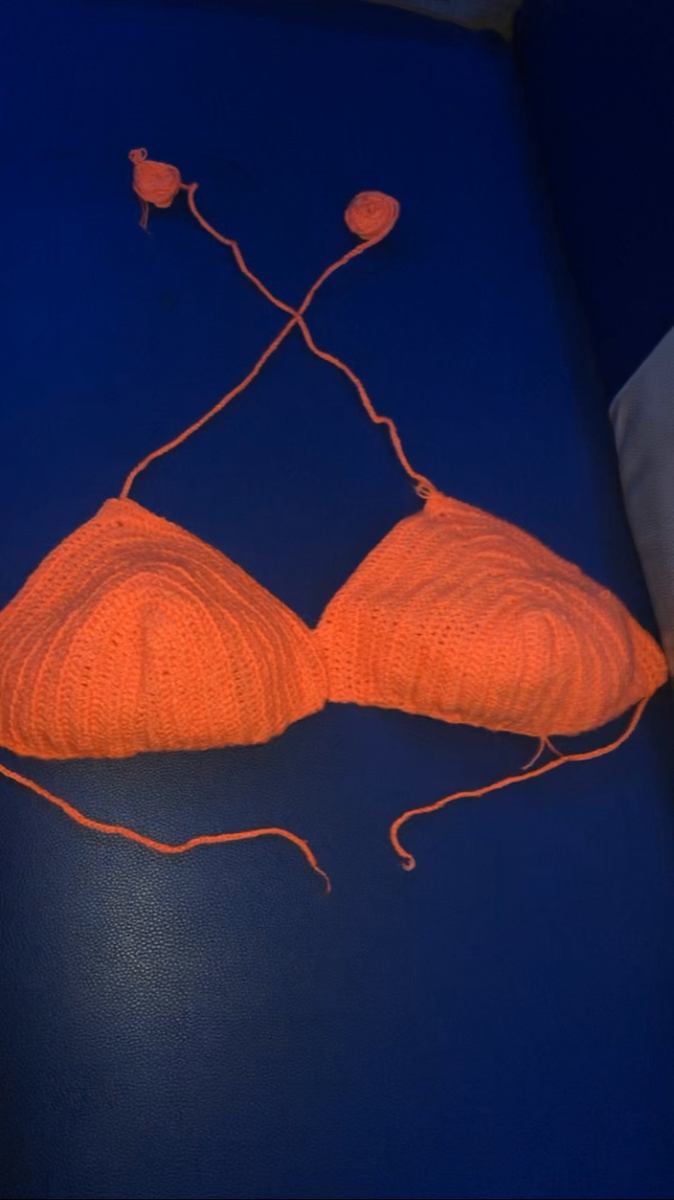 Bikini en crochet orange vif