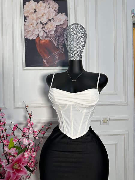 Corset Top Blanc Femme