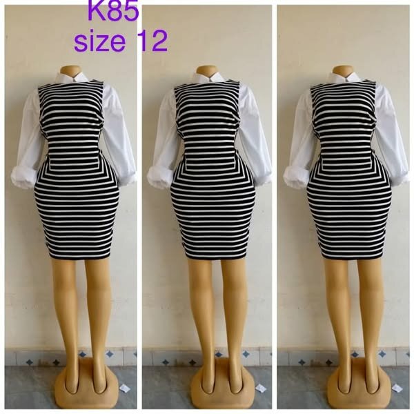 Black and white striped sundress size 12