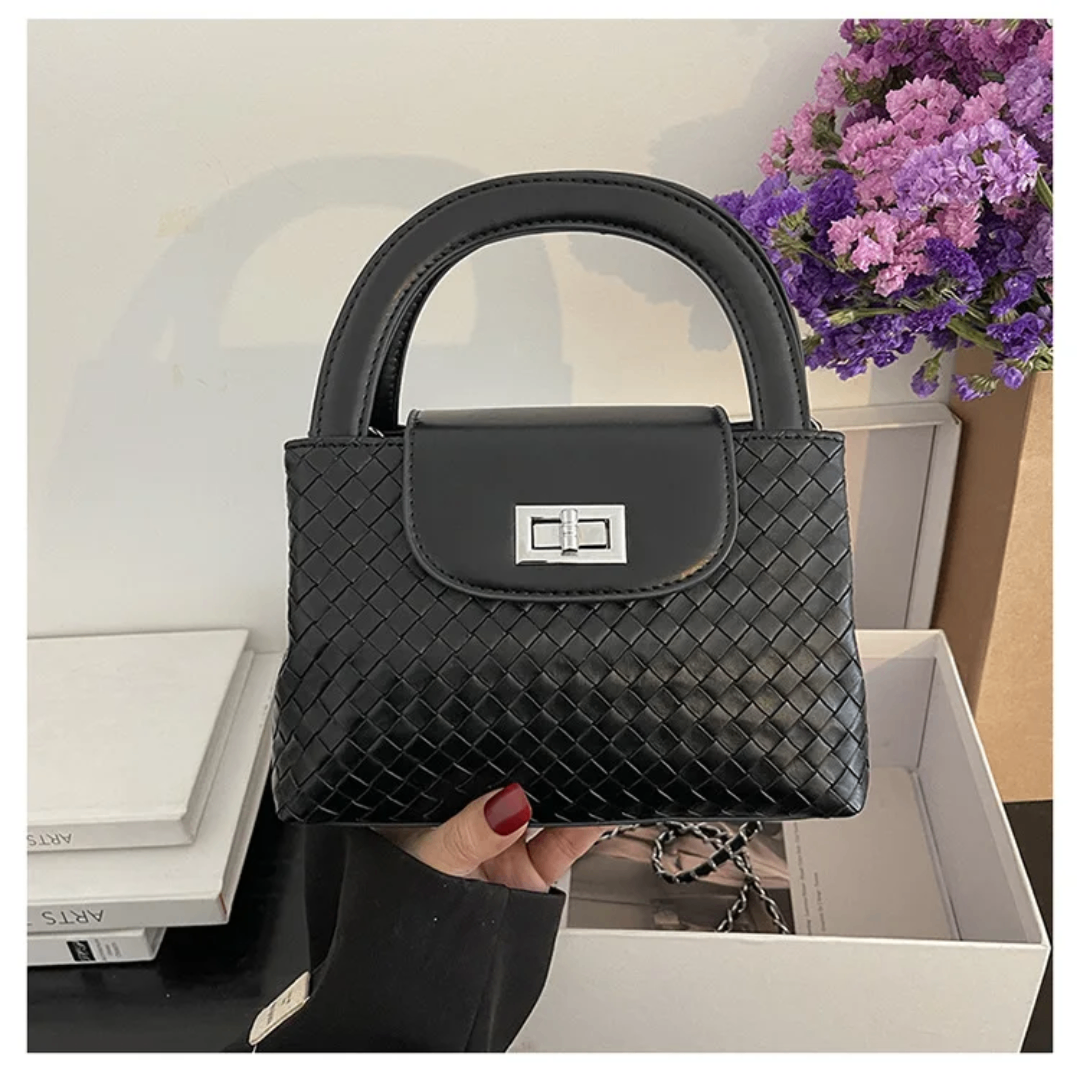 Sac à main en semi cuir tressé